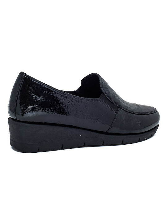 Air Anesis Patent Leather Women's Moccasins in Black Color