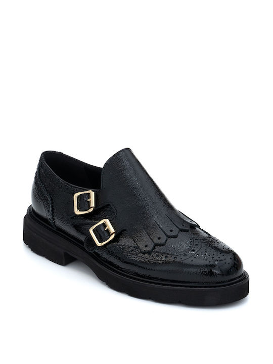 Perlapura Leather Women's Loafers in Black Color