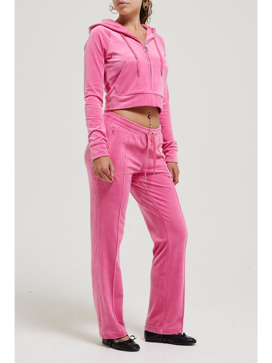 Juicy Couture Jachetă hanorac pentru femei Catifea Cu glugă