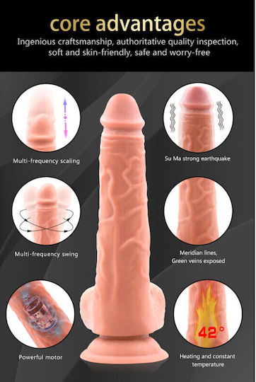 Thrusting Multi Functional Expandable Realistic Vibrator 6.5 Inch