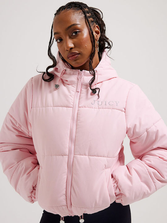 Women's Short Puffer Jacket for Winter Almond Blossom