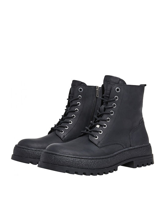 Drop 3 Lincoln Top Leather Black Men's Boots with Zipper