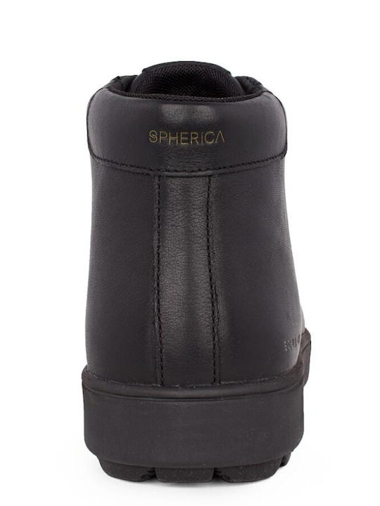 U Spherica Leather Black Men's Boots