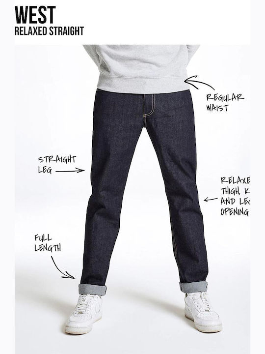 Lee West Pantaloni de Bărbați din Jean în Croială Relaxată Worn New Hill