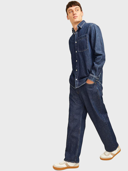 Jack & Jones Original Ανδρικό Παντελόνι Τζιν σε Baggy Γραμμή Unwashed Denim