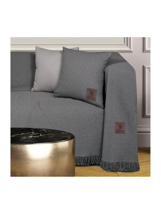 Greenwich Polo Club 3914 Zweisitzer-Sofa Überwurf 180x250cm Dunkelgrau