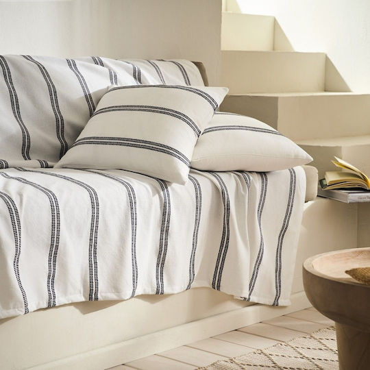 Gofis Home Rathma Ριχτάρι Διθέσιου Καναπέ Ζακάρ 180x250εκ. Pure White/graphite Black 375