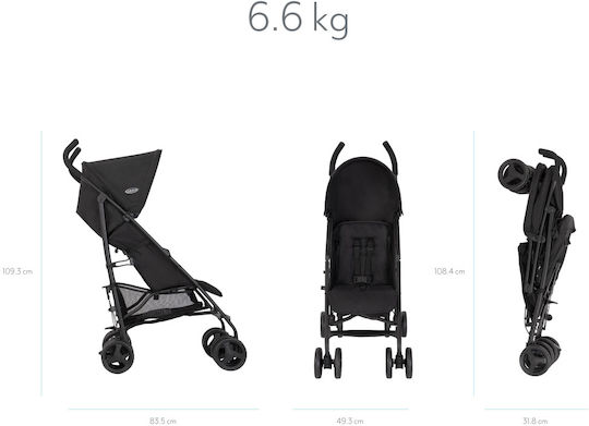 Graco EZLite Cărucior cu umbrelă Potrivit pentru Nou-născut Midnight 6.6kg
