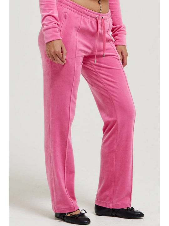 Diamante Tina Sweatpants Velvet Fuchsia