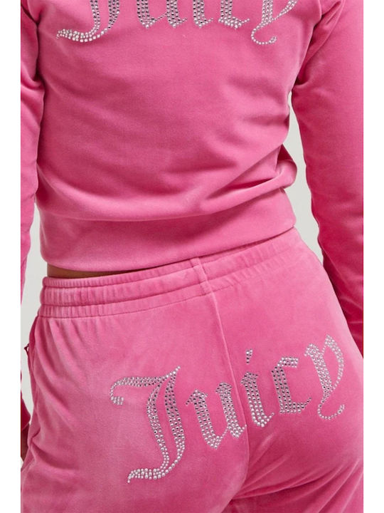 Diamante Tina Sweatpants Velvet Fuchsia