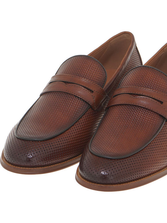 Δερμάτινα Ανδρικά Loafers σε Ταμπά Χρώμα