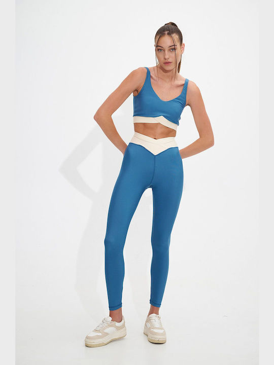 SugarFree Women's Training Legging High Waisted Blue