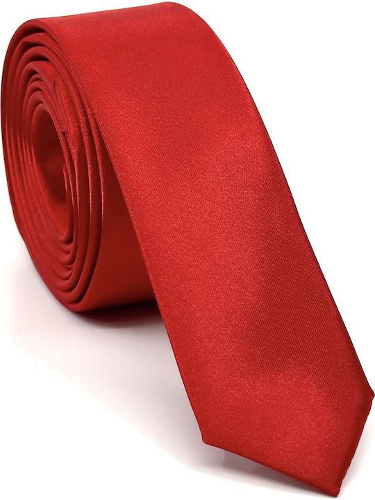 Legend Accessories Σετ Ανδρικής Γραβάτας Μονόχρωμη σε Κόκκινο Χρώμα