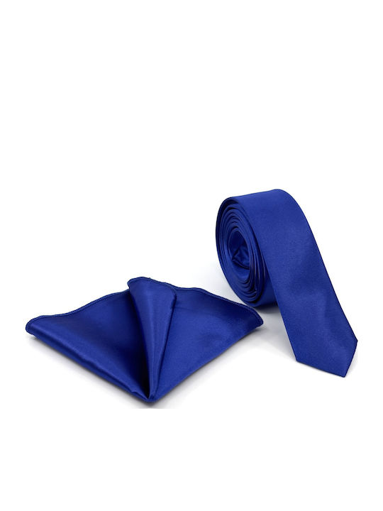 Legend Accessories Herren Krawatten Set Monochrom in Blau Farbe
