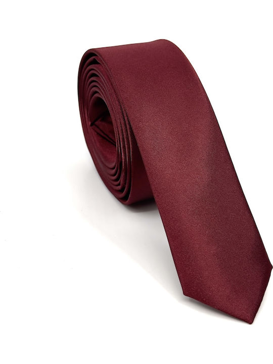 Legend Accessories Σετ Ανδρικής Γραβάτας Μονόχρωμη σε Μπορντό Χρώμα