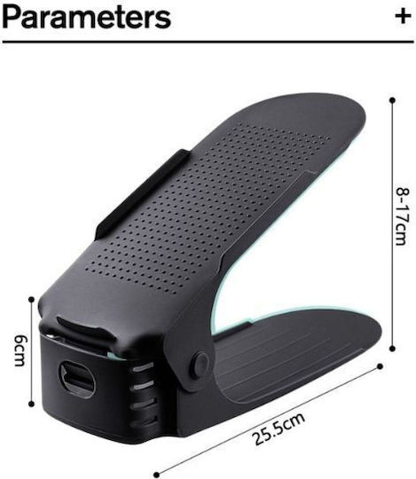 Bază Din Plastic Pentru Depozitarea Pantofilor Neagră 6x25.5x11cm 20 Bucăți