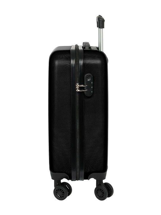 Safta Cabin Hard Travel Suitcase Black with 4 Wheels Height 55cm