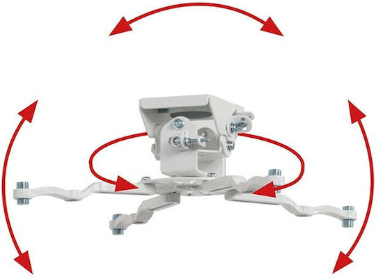 B-Tech Βάση Projector Οροφής με Μέγιστο Φορτίο 25kg Λευκή