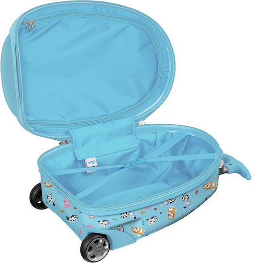 Safta Bluey Children's Cabin Travel Suitcase Hard Blue with 4 Wheels Height 43cm