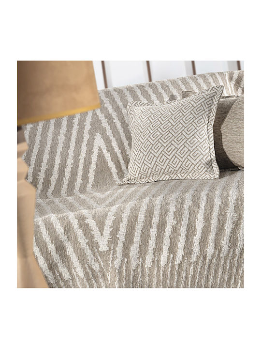 Guy Laroche Norton Sesselüberwurf Zwei Seiten Chenille 150x180cm Natur