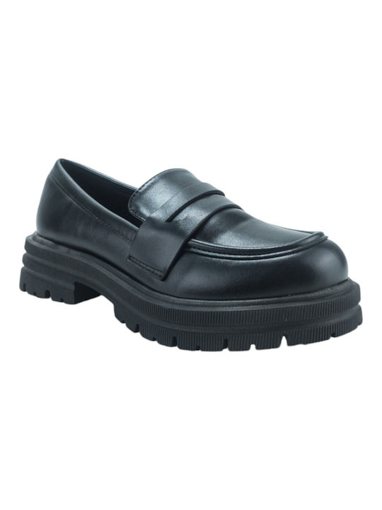 Plato Γυναικεία Loafers σε Μαύρο Χρώμα