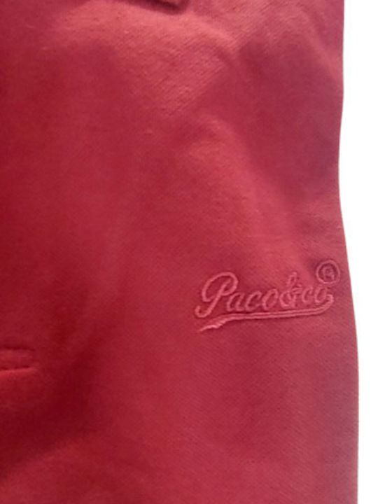 Paco & Co Bluza Bărbătească cu Mânecă Lungă Polo Bordo