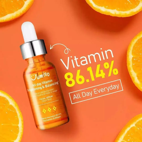 Jumiso All Day Vitamin Moisturizing Serum Face with Vitamin C & Hyaluronic Acid for Detoxification & Radiance 30ml