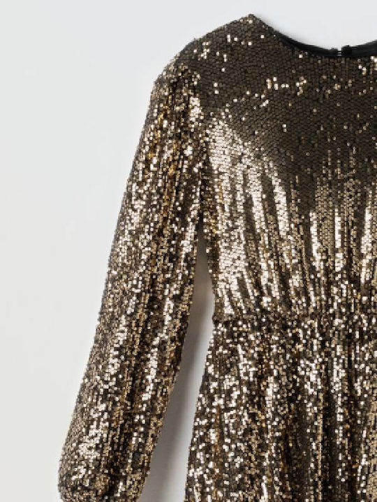 Hashtag Kids Dress with Sequins Gold