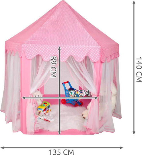 Cort de Joacă pentru Copii Zola, Stil Cortine, Roz, Înălțime Totală 140 cm