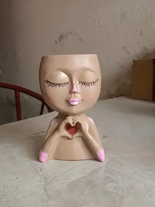 Übertopf Kunststoff Beige 16.5x16.5x9εκ.
