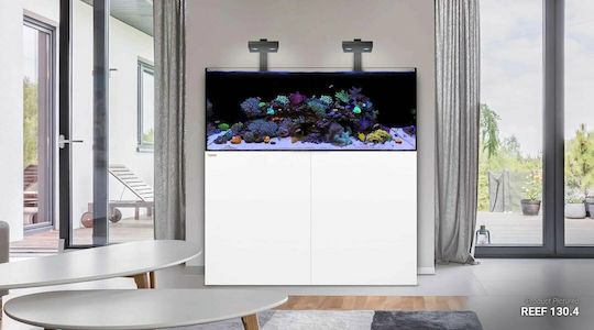 Waterbox Aquariums Reef 130.4 Acvariu de Pești cu Capacitate de 364lt cu Dulap de Bază, Filtru și 120x60x55cm. Alb