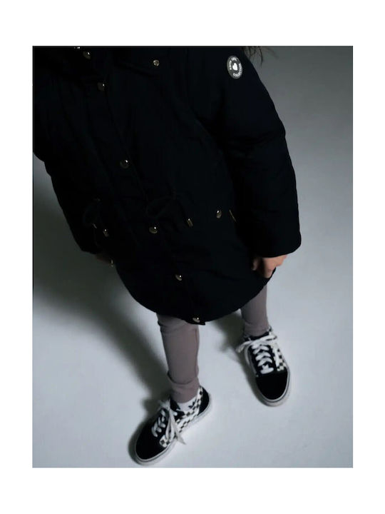 Evita Kids Parka with Hood Black