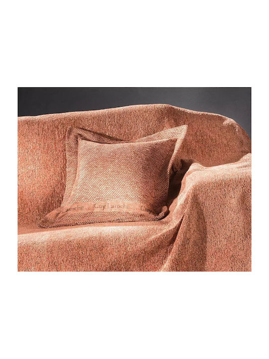 Guy Laroche Sofa Throws 2 Seater 2 Sides Balance 170x250cm Salmon