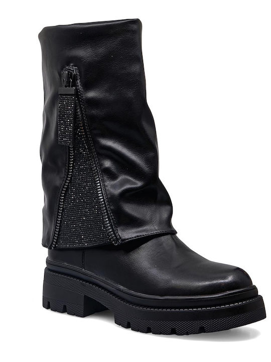 Exe Synthetic Leather Women's Boots Black