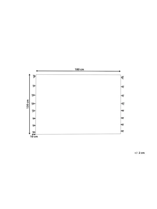 Beliani Ριχτάρι Πολυθρόνας 130x180εκ. Black-White