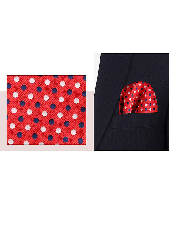 Satin Pocket Square Handkerchief Red Polka Dot