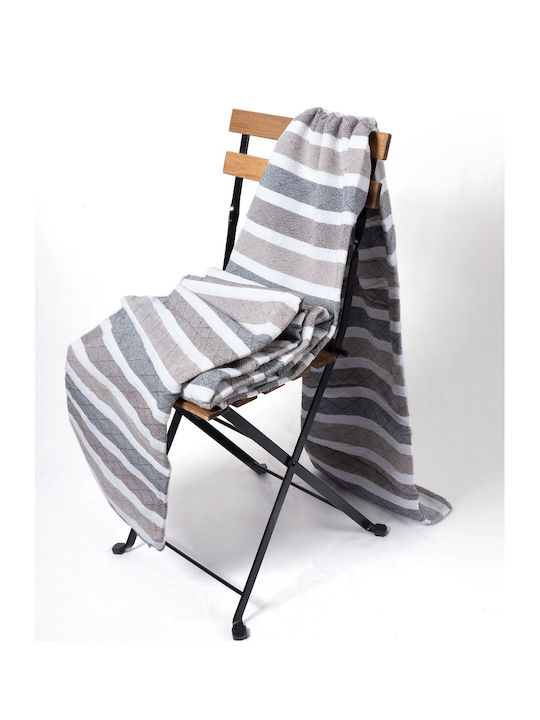 Silk Fashion Armchair Throw 180x180cm Beige/grey