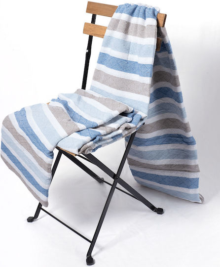 Silk Fashion Διθέσιου Καναπέ Π180xΜ250cm Light Blue/blue