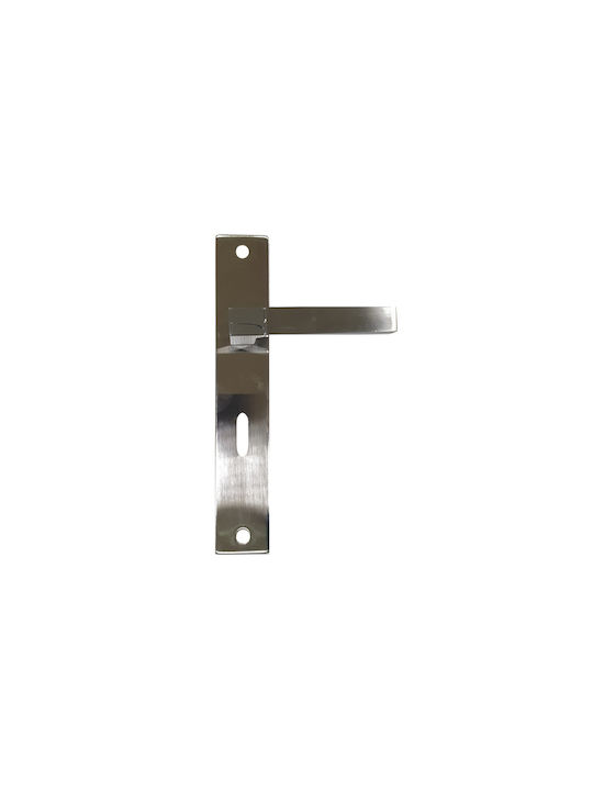 Import Hellas Hebel Mittlere Tür mit Platte Paar (Abstand der Zentren 75mm) Nickel / Chrome