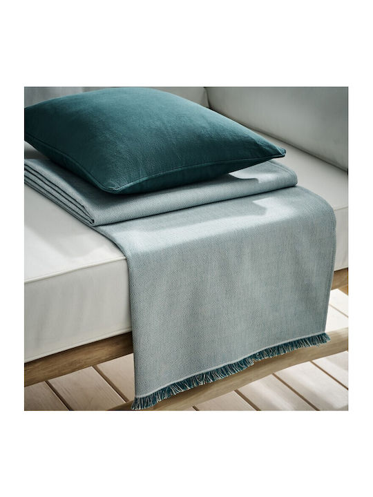 Gofis Home Rene Ριχτάρι Διθέσιου Καναπέ Πλεκτό 180x250εκ. Turquoise Blue Ss24 732