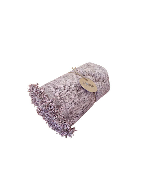 Borea Gemma Three-Seater Sofa Throw Chenille 180x300cm Dusty Pink