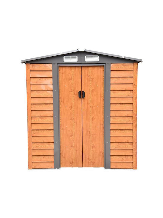 Garden Warehouse with Double-Leaf Door & Air Vent Brown L1.975xW1.6xH2.01cm