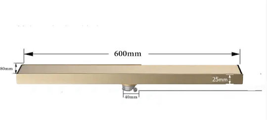 Naron Siphon Boden mit Größe 60x8cm Gold