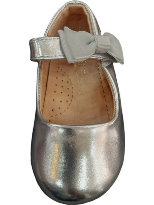 Kids Anatomic Ballerinas with Hoop & Loop Closure Silver