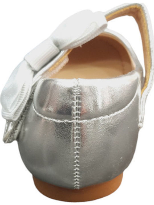 Kids Anatomic Ballerinas with Hoop & Loop Closure Silver