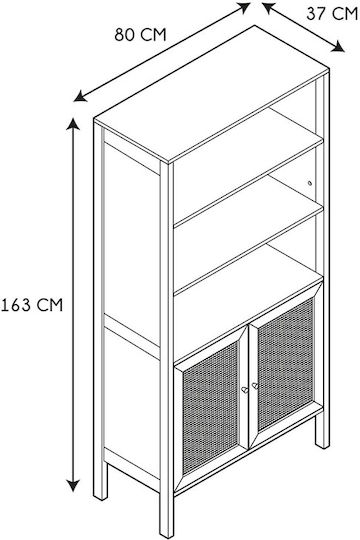 Bufet din Lemn Wood Shade 80x37x163cm