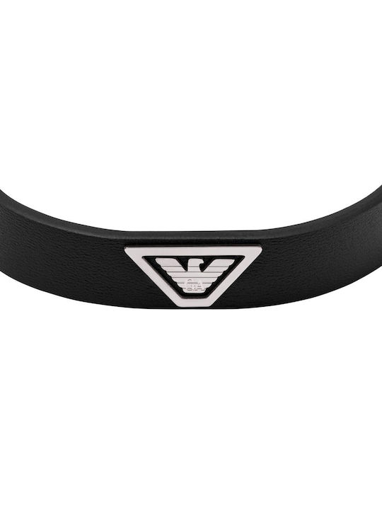 Emporio Armani Herren Armband Eagle Logo aus Leder