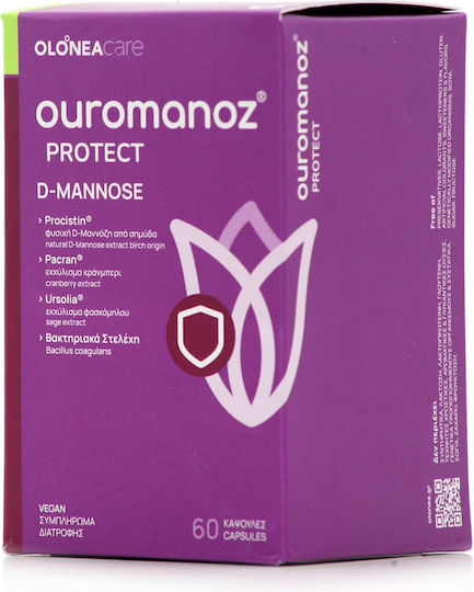 Olonea Ouromanoz Protect D-Mannose Ειδικό Συμπλήρωμα Διατροφής 60 φυτικές κάψουλες