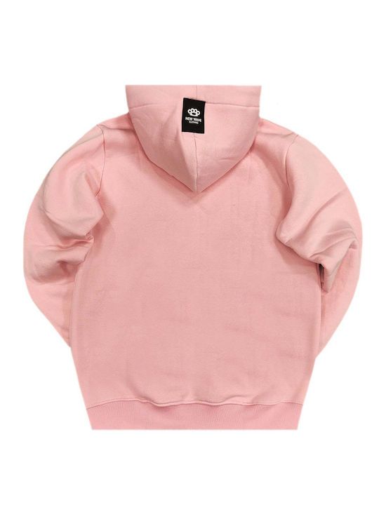 New Wave Men's Sweatshirt with Hood and Pockets Pink