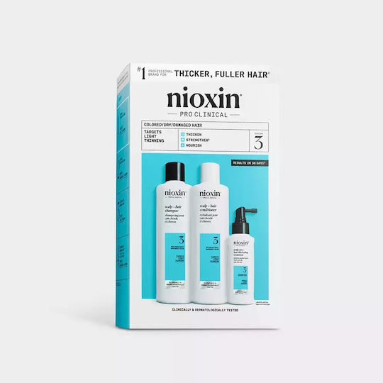 Nioxin System 3 Hair Treatment Set for Colored Hair with Shampoo, Conditioner and Treatment 3pcs